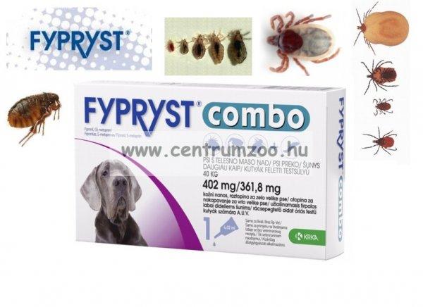 Fypryst Combo Xl Spot On 40+kg 4,02ml 402mg ampulla kullancs és bolha elleni
csepp Kutyáknak