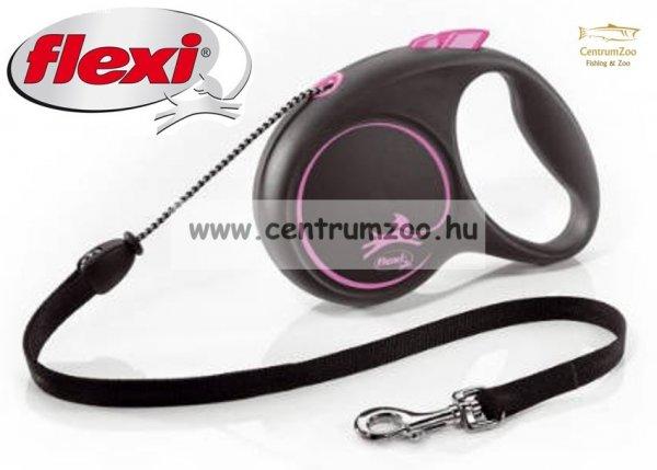 Flexi M Cord 5M 20Kg Black Design Pink Zsinóros Automata Póráz - (12964)