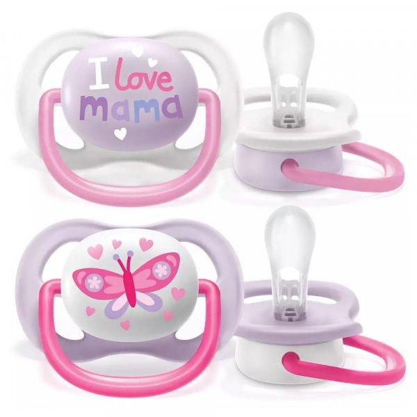 Avent játszócumi ultra air 0-6hó lány Text 2db