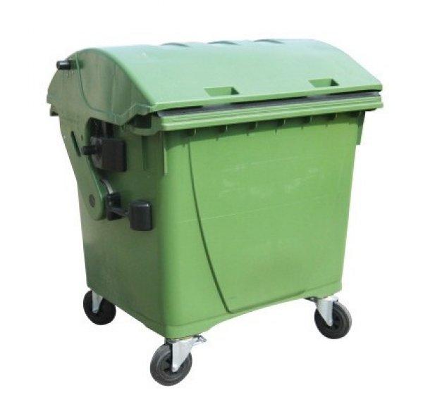 1100 L-es nagyméretű íves tetejű hulladékgyűjtő (zöld)