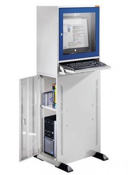 Számítógépes szekrény 1638 x 600x35x1638 mm (szürke-kék)