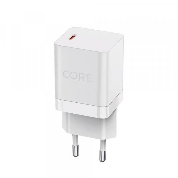 Forever Core Smart PD hálózati töltőfej 1x Type-C foglalattal fehér 20W