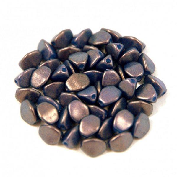 Cseh préselt Pinch gyöngy - sapphire golden shine - 5x3mm