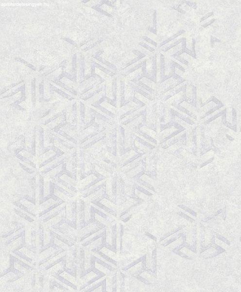 Fiesta fehér-csillogó ezüst geometria mintás tapéta 21550-2