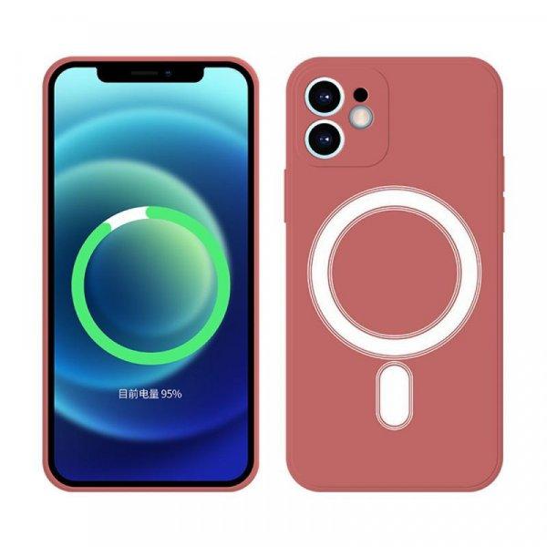 iPhone 12/ 12 Pro mágneses szilikon tok, Piros
