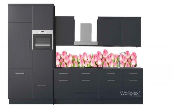 Wallplex falburkoló konyhapanel Rózsaszín tulipánok