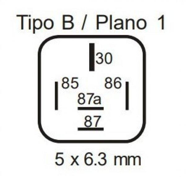Relé 12V 5 lábú 40/15A fül nélküli