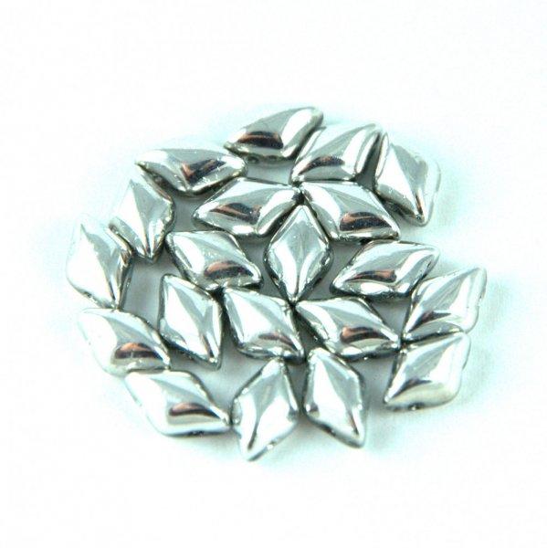 Gemduo cseh préselt üveggyöngy - Silver - 5x8 mm