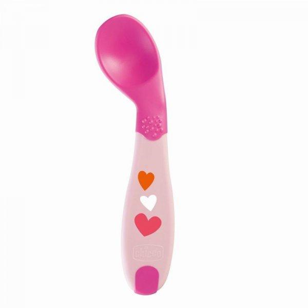 Chicco First Spoon jobbkezes önálló etetőkanál 8hó+ 9h +/rózsaszín