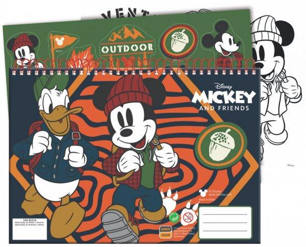 Disney Mickey Hike A/4 spirál vázlatfüzet 40 lapos matricával