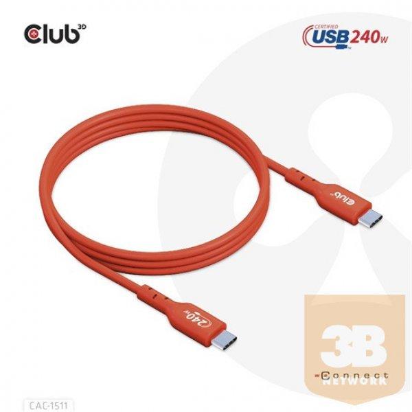 KAB Club3D USB2 Type-C Bi-Directional USB-IF Certified Cable Data 480Mb, PD
240W(48V/5A) EPR M/M 1m / 3.23 ft