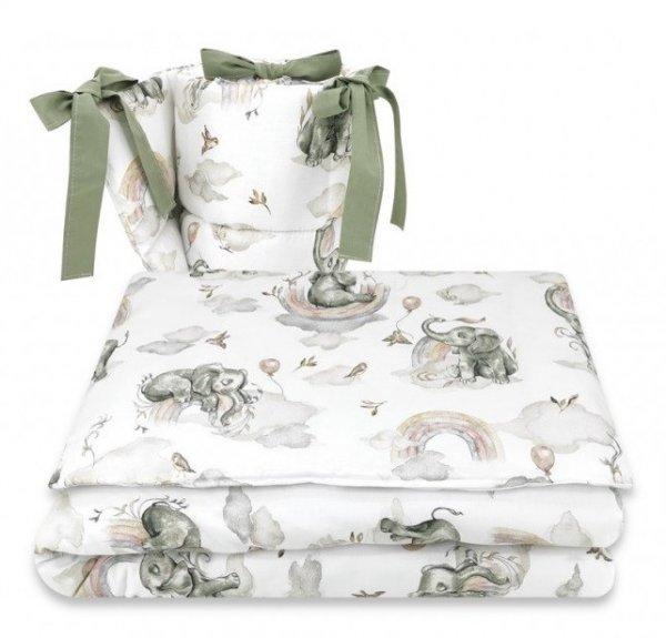 Baby Shop 3 részes ágynemű garnitúra - szivárványos elefánt 