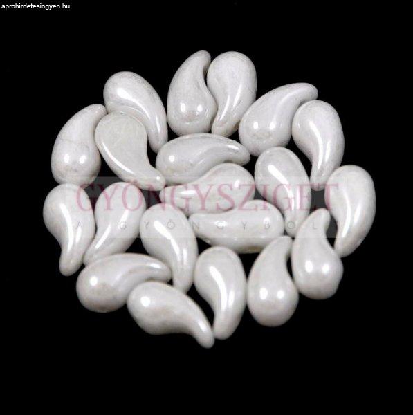 Zoliduo cseh préselt 2lyukú gyöngy - Alabaster Luster - 5x8mm - BALOS