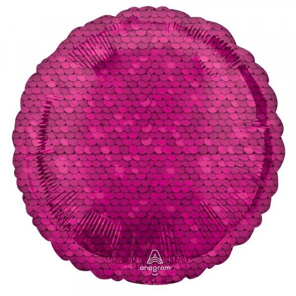 Rózsaszín flitter mintás fólia lufi 43 cm