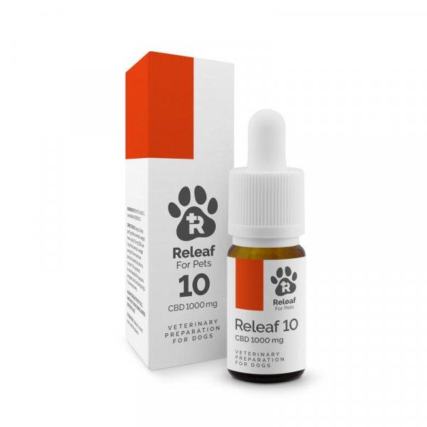 Releaf 10 - állatgyógyászati gyógyhatású termék kutyák számára 1000mg
CBD - 10ml