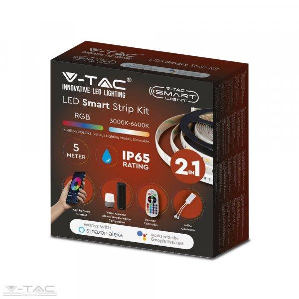 RGB+W LED szalag szett wifis smart vezérlővel és tápegységgel IP65 - 2628
V-TAC