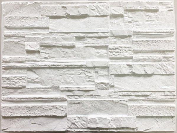 M-FLEX pvc hasított kő dekor panel-14, fehér színben, vízálló beltéri
falburkolat