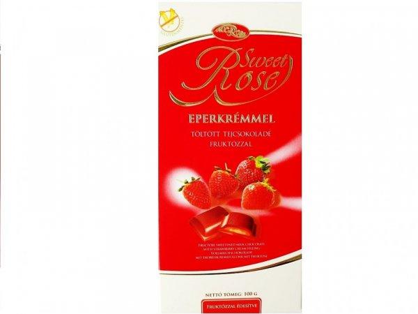 Sweetrose tejcsokoládé eperkrémmel töltött,fruktózzal 100 g