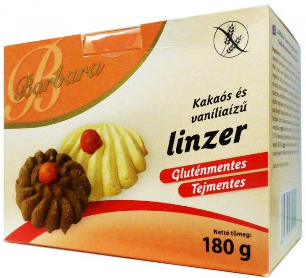 Barbara gluténmentes kakaós és vanília ízű linzer 180 g