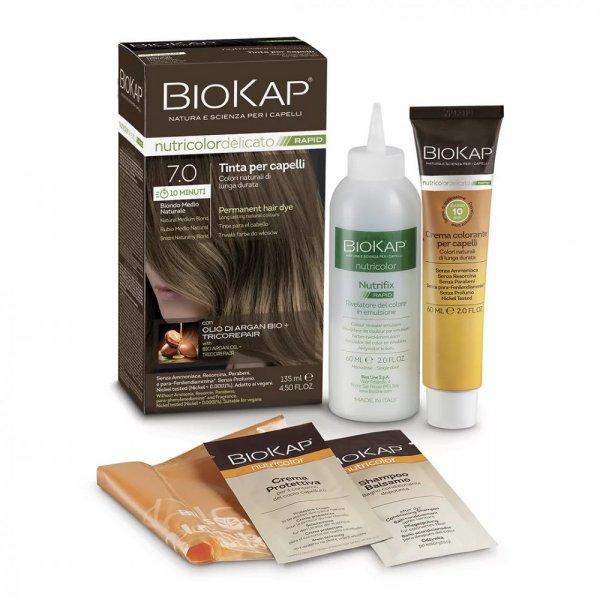 Biokap Nutricolor Rapid Tartós hajfesték Nr 7.0 Natural Medium Blond 135ml