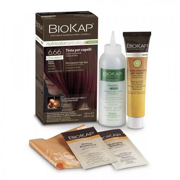 Biokap Nutricolor Rapid Tartós hajfesték Nr 6.66 Ruby Red 135ml