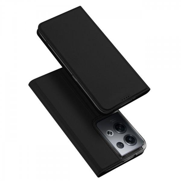 Dux Ducis Skin Pro tok Oppo Reno 8 Pro flip cover kártya pénztárca állvány
fekete