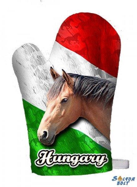 Vicces edényfogó kesztyű, Hungary - barna ló