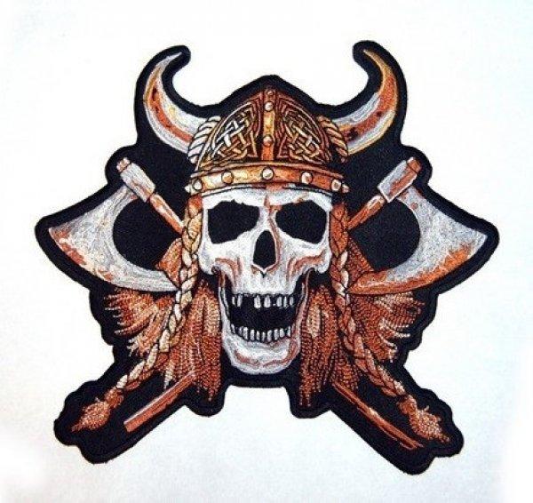 Viking koponya hátfelvarró, nagyméretű
