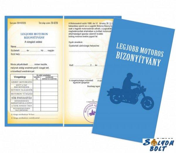 Vicces bizonyítvány, Legjobb motoros