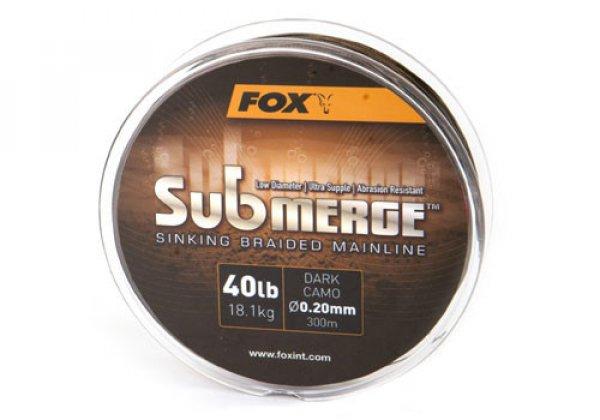 Fox Submerge™ Sinking Braided Mainline - Dark Camo 25lb 0.16mm 600m fonott
süllyedő zsinór (CBL009)