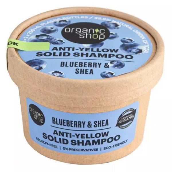 Organic Shop Hamvasító szilárd sampon áfonyával és shea vajjal 60g