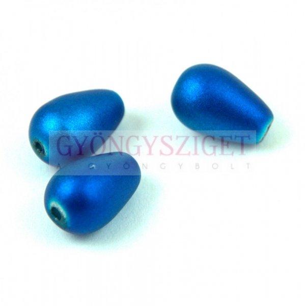 Préselt csepp gyöngy – 13x8mm - Matt Metallic Blue