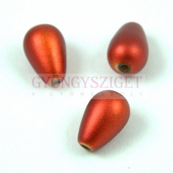 Préselt csepp gyöngy - 13x8mm - Matt Metallic Copper