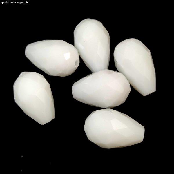 Csiszolt csepp gyöngy 15x10mm - White