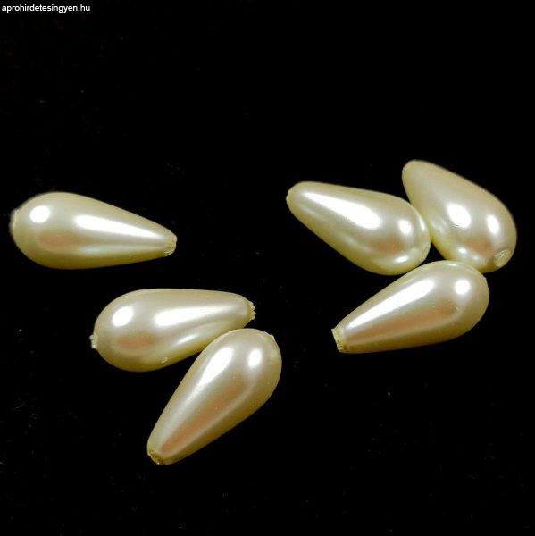 Préselt csepp gyöngy - 16x8mm - Cream White Pearl