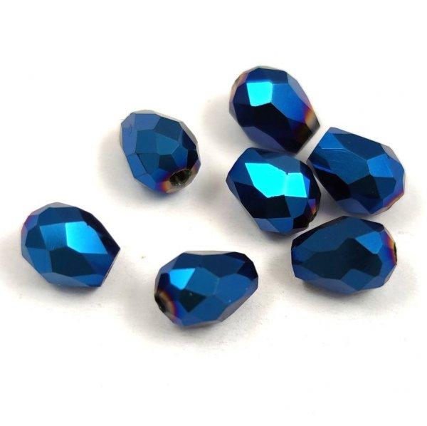 Csiszolt csepp gyöngy - 7x6mm - Metallic Blue