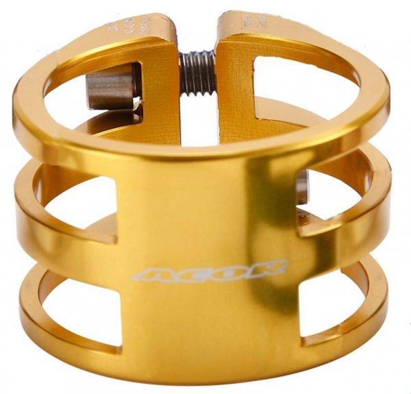 Acor AQR-21303 duplacsavaros nyeregcső bilincs [arany, 31.8 mm]