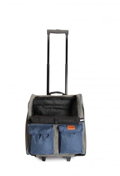 Camon Borsa Trolley trasportino blu grigia con tasche frontali szállító
kocsi, hátizsák (CA639)