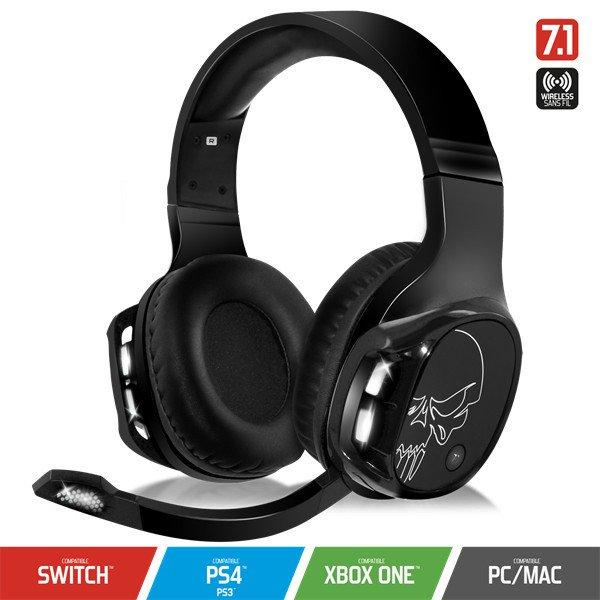 Spirit of Gamer Wireless Fejhallgató - MIC-XH1100 (MultiPlatform,7.1,mikrofon,
hangerőszabályzó, nagy-párnás, fekete)