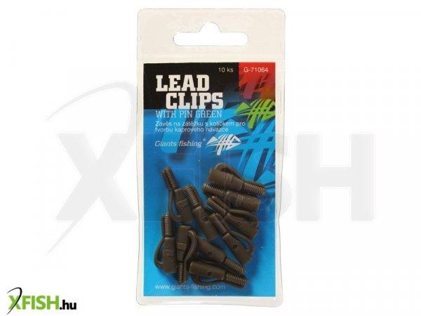 Giants Fishing Ólomklipsz, Lead clips with pin Green / 10pc