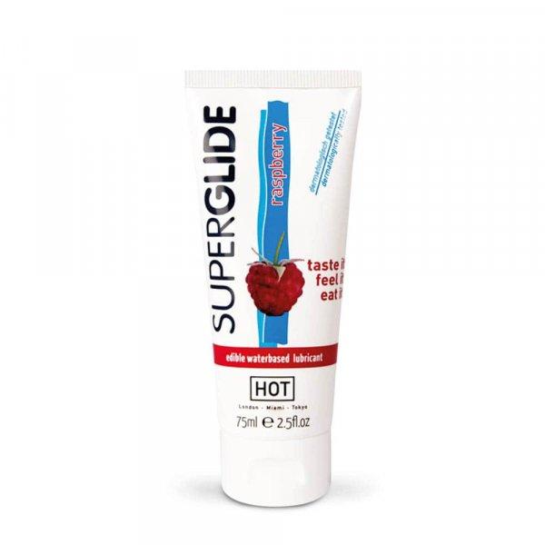  HOT Superglide edible lubricant waterbased - RASPBERRY 75 ml 