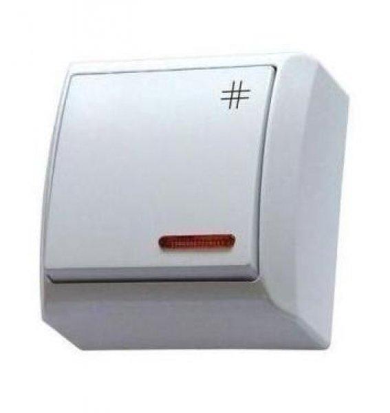 Mini falon kívüli keresztkapcsoló(107) jelzőfényes fehér