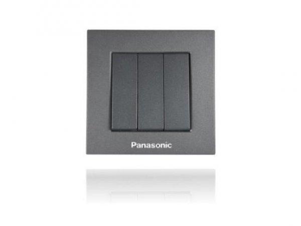 Panasonic Karre Plus csillárkapcsoló 3 billentyűs fekete(Keret nélkül)