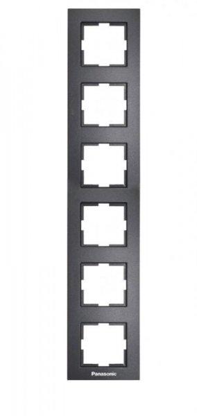 Panasonic Karre Plus 6-os sorolókeret függőleges fekete