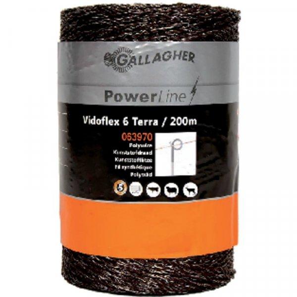 Gallagher villanypásztor zsinór Vidoflex 6 PowerLine 200 m terra