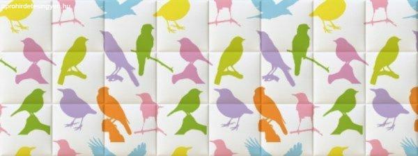 Birds madarak mintás színes nyomtatott műbőr falvédő (200x75 cm)