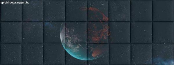 Űrben bolygó sci fi falpanel nyomtatott műbőr falvédő (200x75 cm)