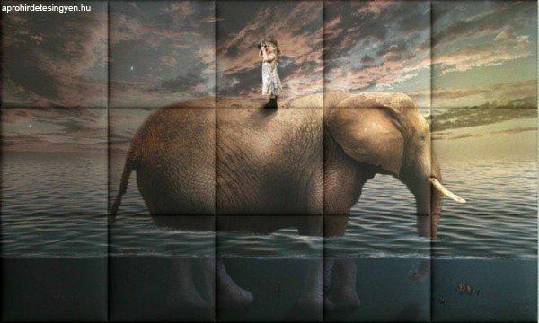 Elefánt KERMA-57 állatok nyomtatott műbőr falikép