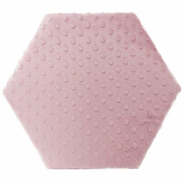 KERMA Hexagon falpanel minky textil gyermek falburkolat, több színben - Dusty
baby pink minkyg4
