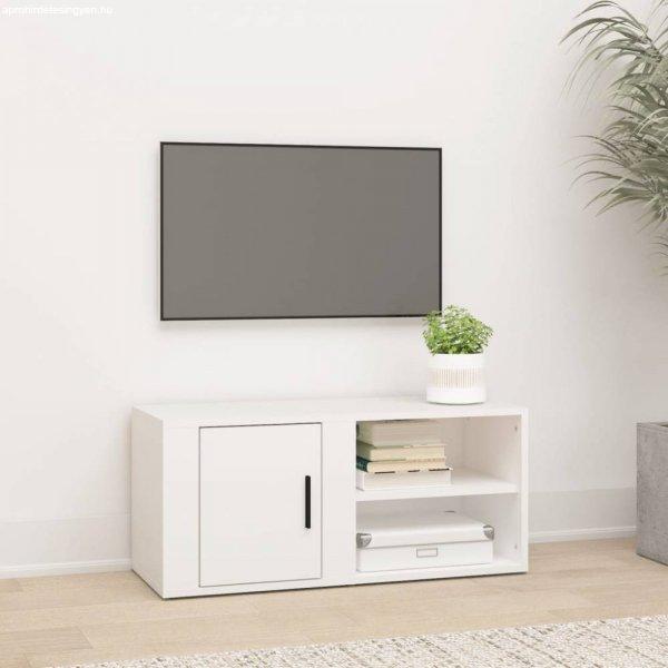 Fehér szerelt fa tv-szekrény 80 x 31,5 x 36 cm